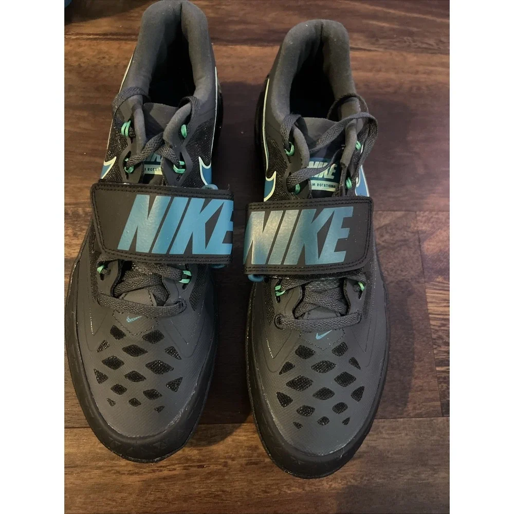 New Nike Zoom Rotational Thrower Track Shoes‎ Mens Size 7.5 Black Teal